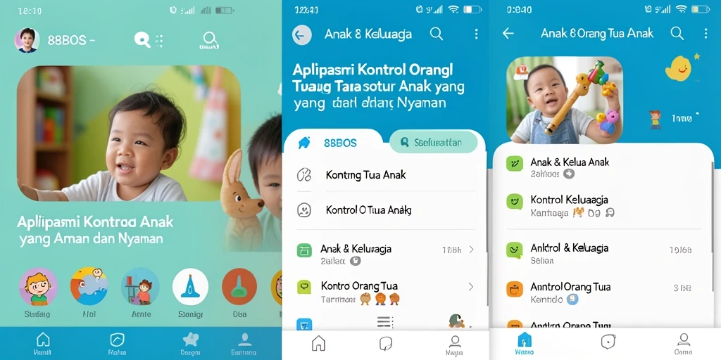 Antarmuka pengguna aplikasi 88BOS untuk kontrol orang tua.