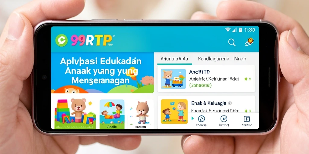 Antarmuka menarik dan interaktif dari aplikasi 99RTP untuk Edukasi Anak.
