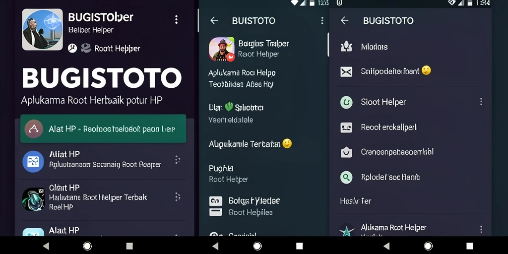 Antarmuka intuitif aplikasi ROOT Helper BUGISTOTO.