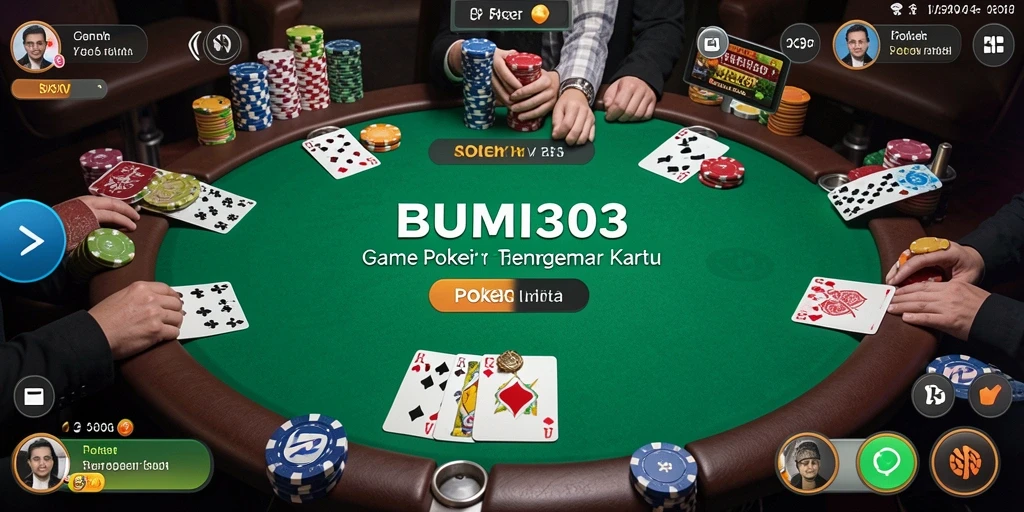 Tampilan antarmuka game Poker BUMI303 yang menarik dan interaktif.