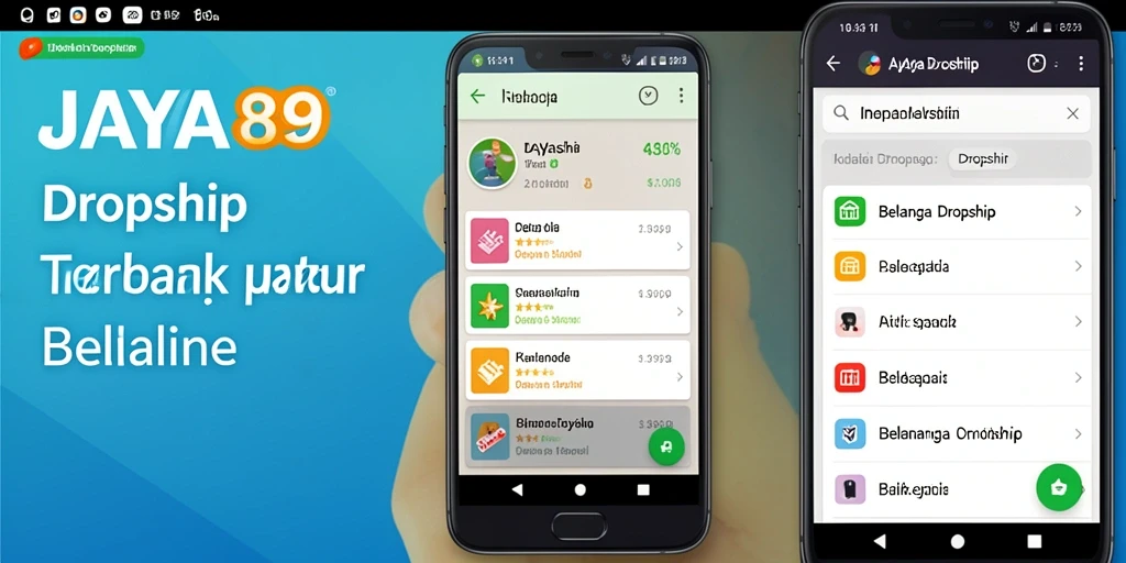 Antarmuka pengguna JAYA89 dengan fitur dropship yang intuitif.