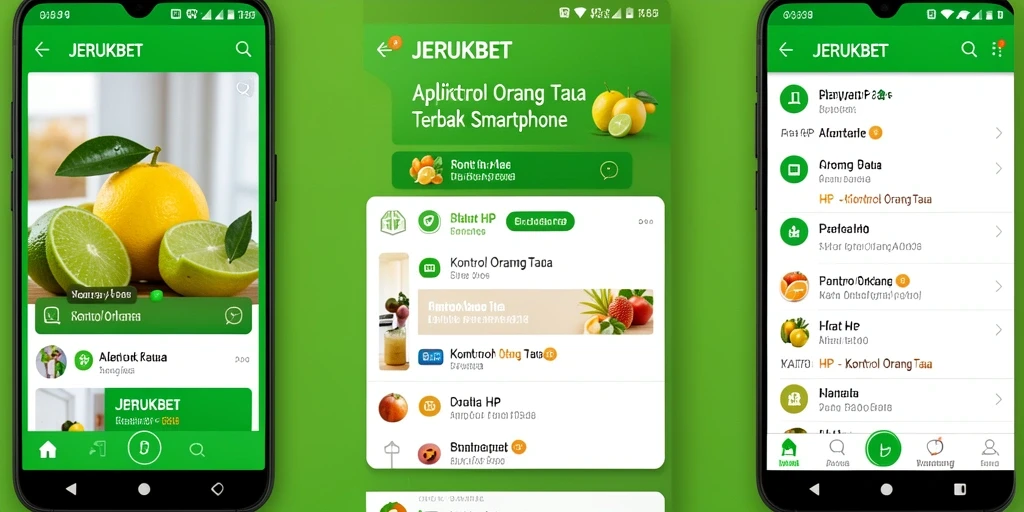 Antarmuka pengguna JERUKBET untuk kontrol orang tua yang sederhana dan efektif.