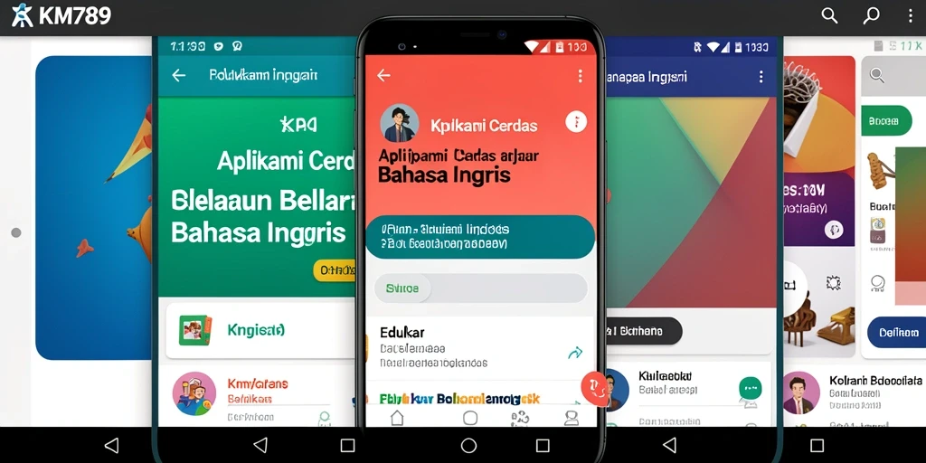Antarmuka KM789 yang intuitif untuk belajar Bahasa Inggris.
