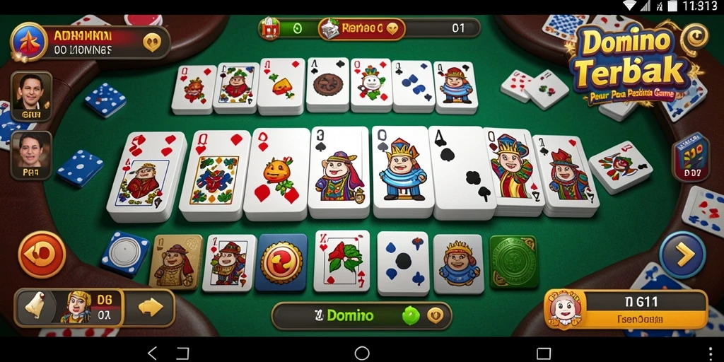 Tampilan antarmuka PG11 yang elegan dan sederhana untuk permainan domino.