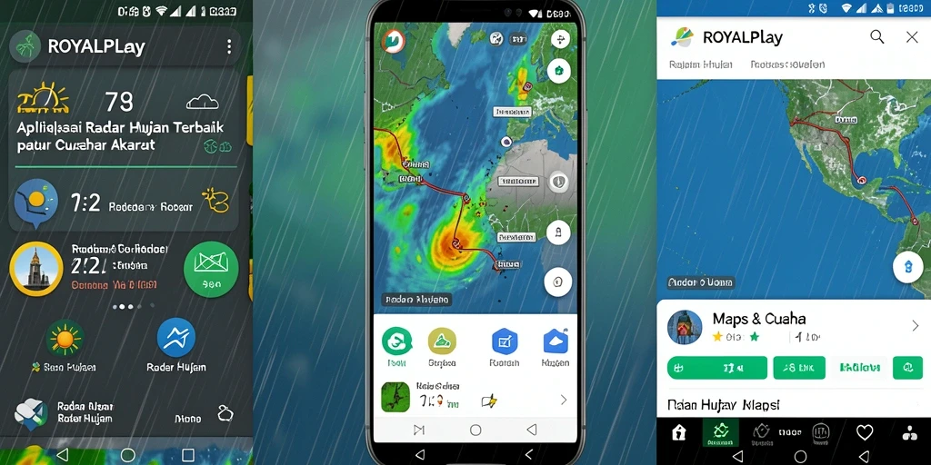 Tampilan antarmuka Radar Hujan aplikasi ROYALPLAY yang informatif.