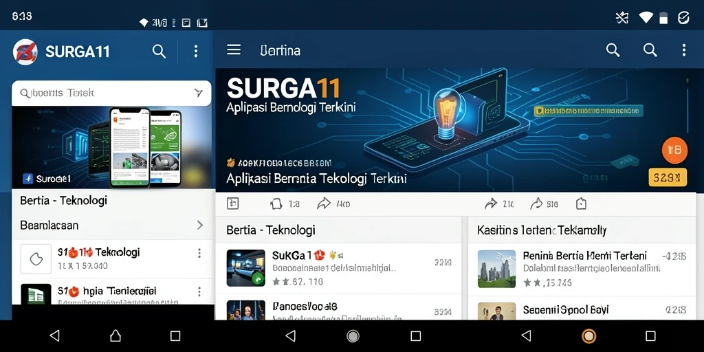 Tampilan antarmuka pengguna <strong>SURGA11</strong> yang modern dan mudah dinavigasi.
