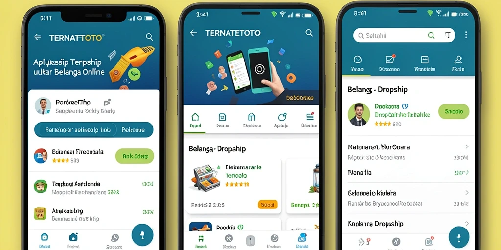 Antarmuka aplikasi TERNATETOTO yang intuitif untuk Dropship.