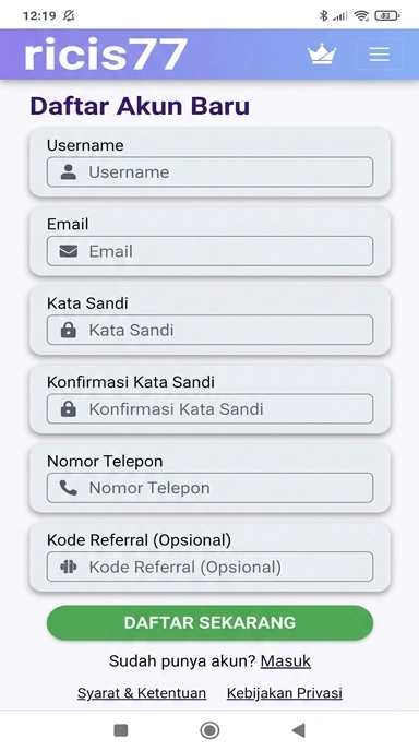 Cara Mudah Buat Akun Baru di ricis77
